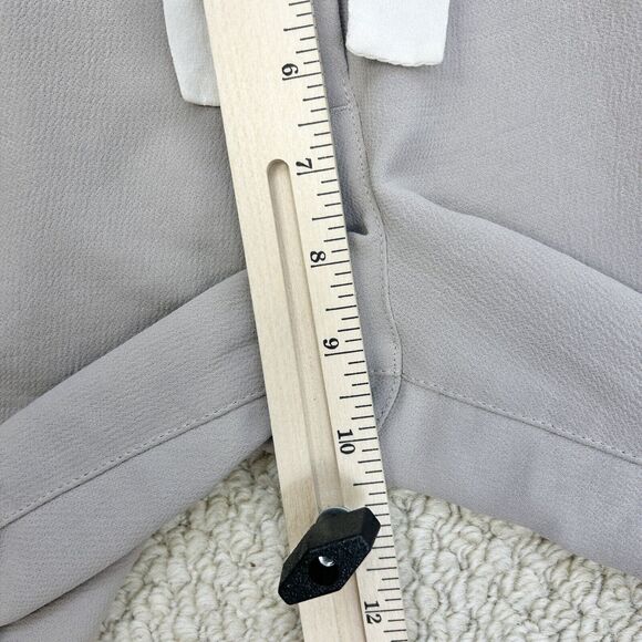 Aritzia Wilfred Pants Womens 00 Gray Allant Cropped Ribbon Waist Tie Crepe Capri - Picture 14 of 16